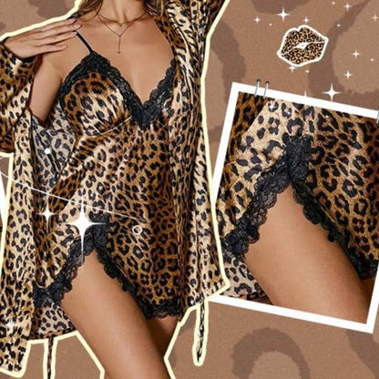 Sexy župan a noční košilka s leopardím potiskem