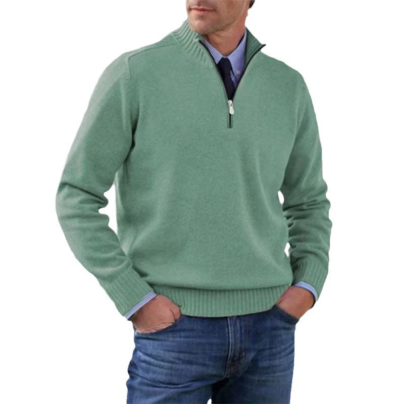 [M-4XL]Módní, teplý svetr na zip na podzim a zimu