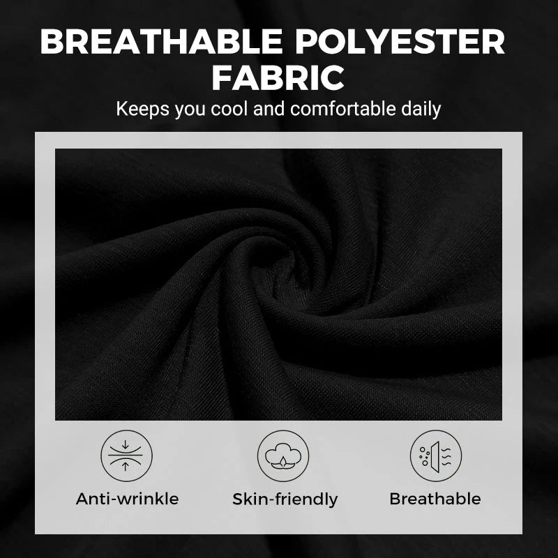 Pánske tričko s dlhým rukávom - priedušný polyester, zapínanie na gombíky, náprsné vrecko, pohodlný strih, ľahká údržba, každodenný štýl