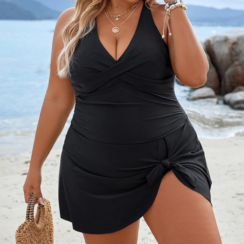 2025 Női Plus Size Halter nyakú egyrészes fürdőruha