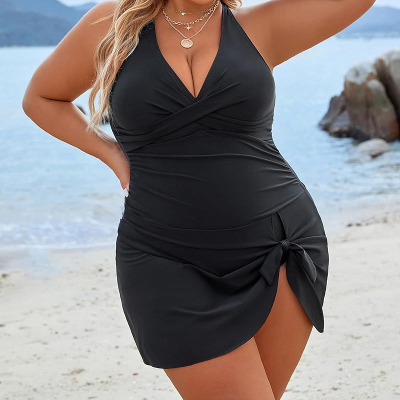 2025 Női Plus Size Halter nyakú egyrészes fürdőruha