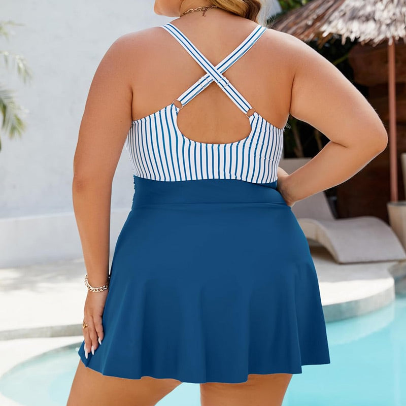 2025 Női Plus Size Halter nyakú egyrészes fürdőruha