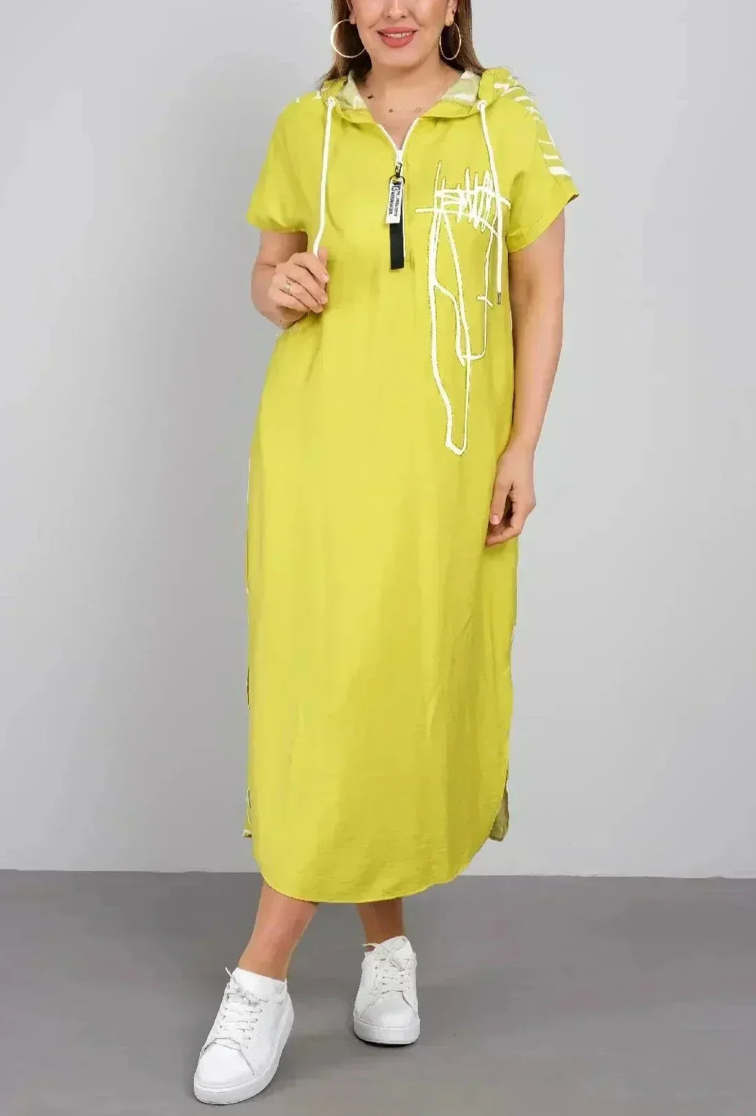 🔥👗Cipzáras maxiruha kapucnival