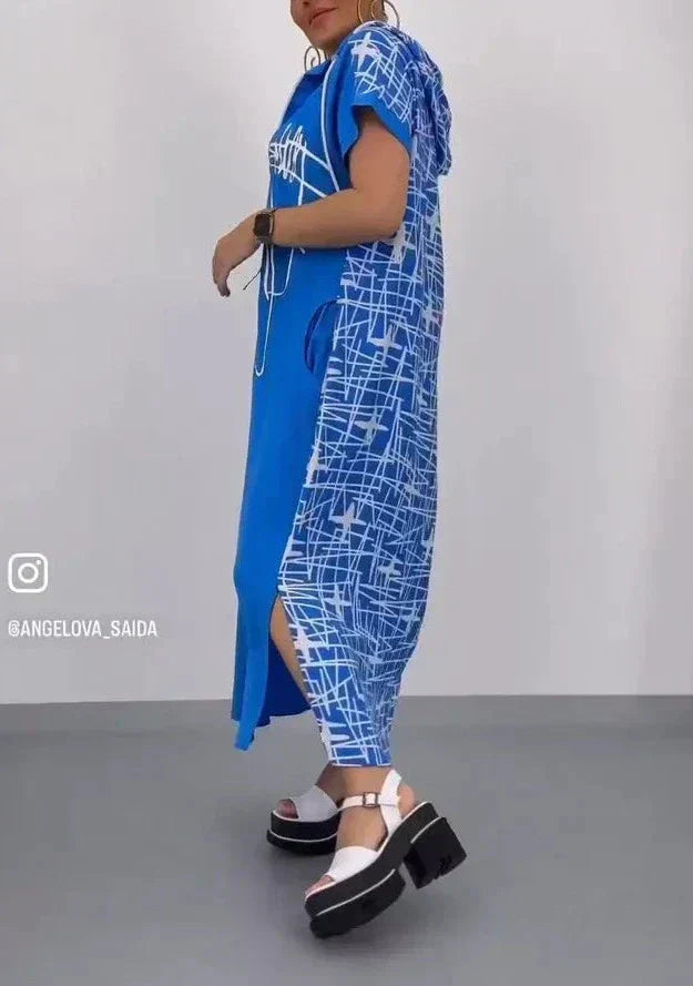 🔥👗Cipzáras maxiruha kapucnival