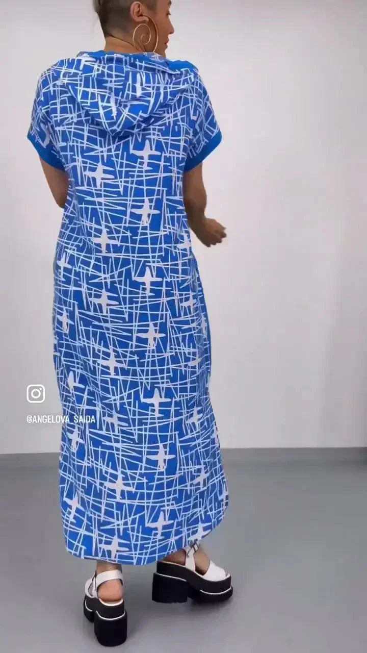🔥👗Cipzáras maxiruha kapucnival
