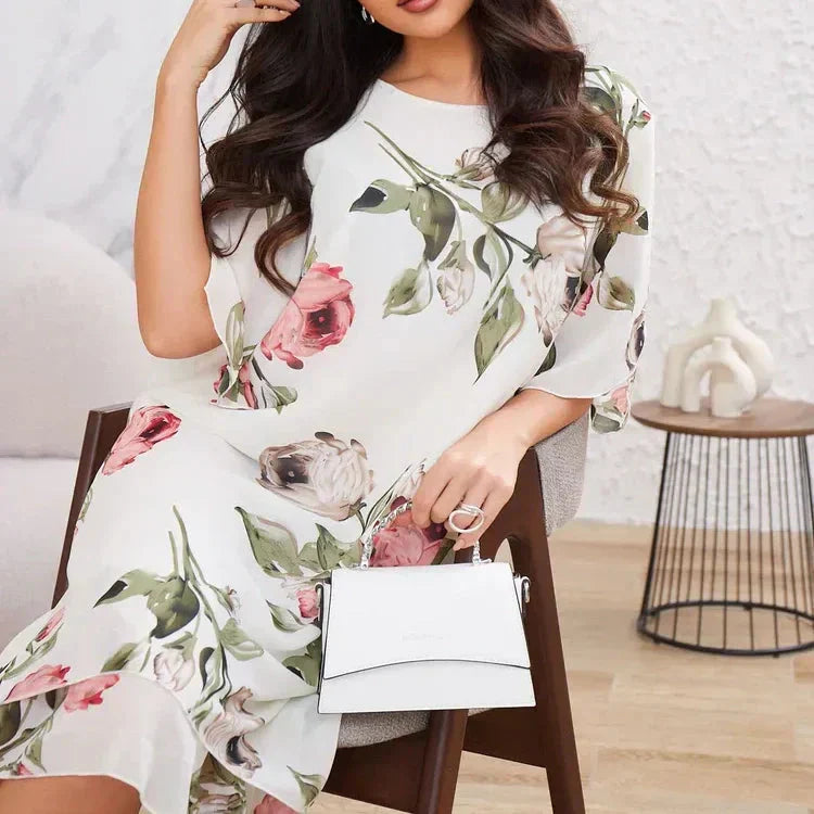 💕Píros szirmú sifon ruha