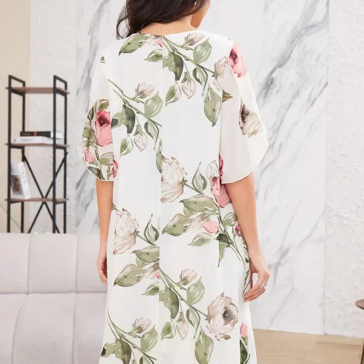 💕Píros szirmú sifon ruha