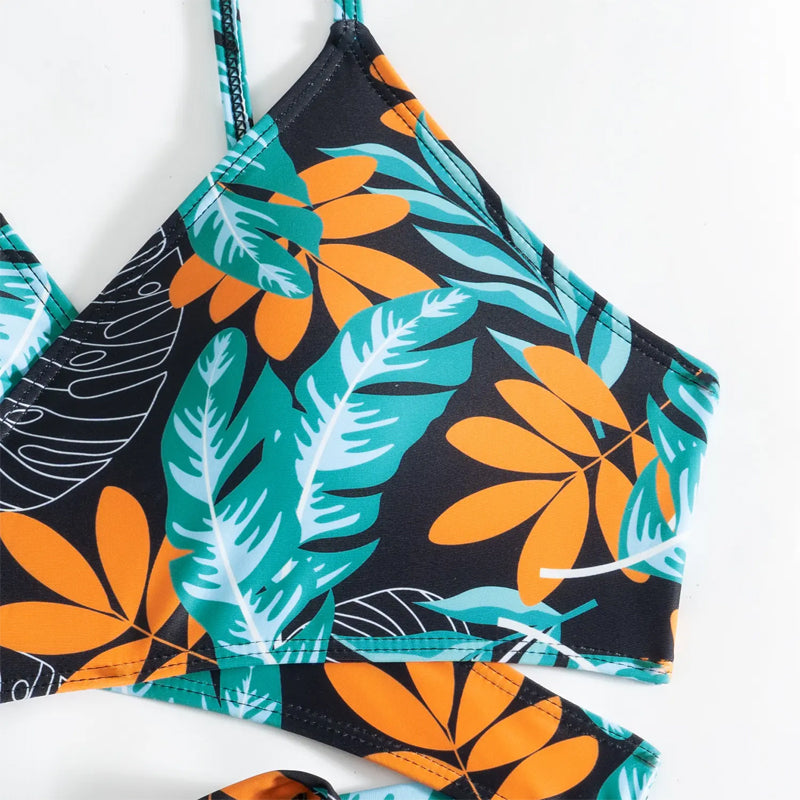 👗Női 3 darabos szexi virágmintás fürdőruha