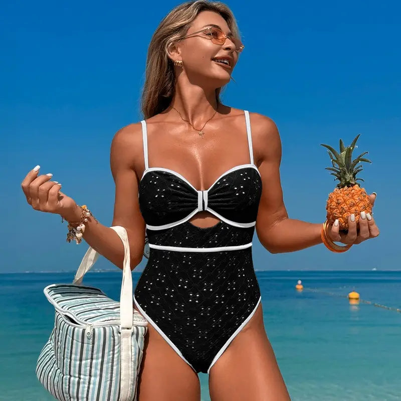 🌈Női egyrészes fürdőruha színes kivágással👙