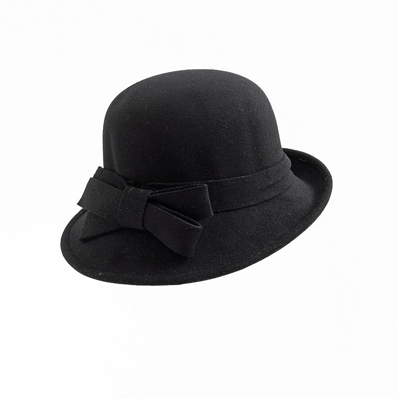 Dámský vintage klobouk s mašlí na boku