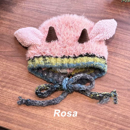 🧢Nadýchaná čepice ve tvaru beránka s rozkošnými ušima 🧣