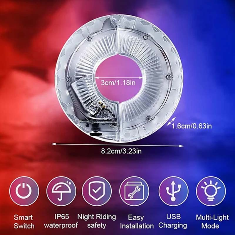 LED svetlo na náboji kolesa bicykla pre nočnú jazdu
